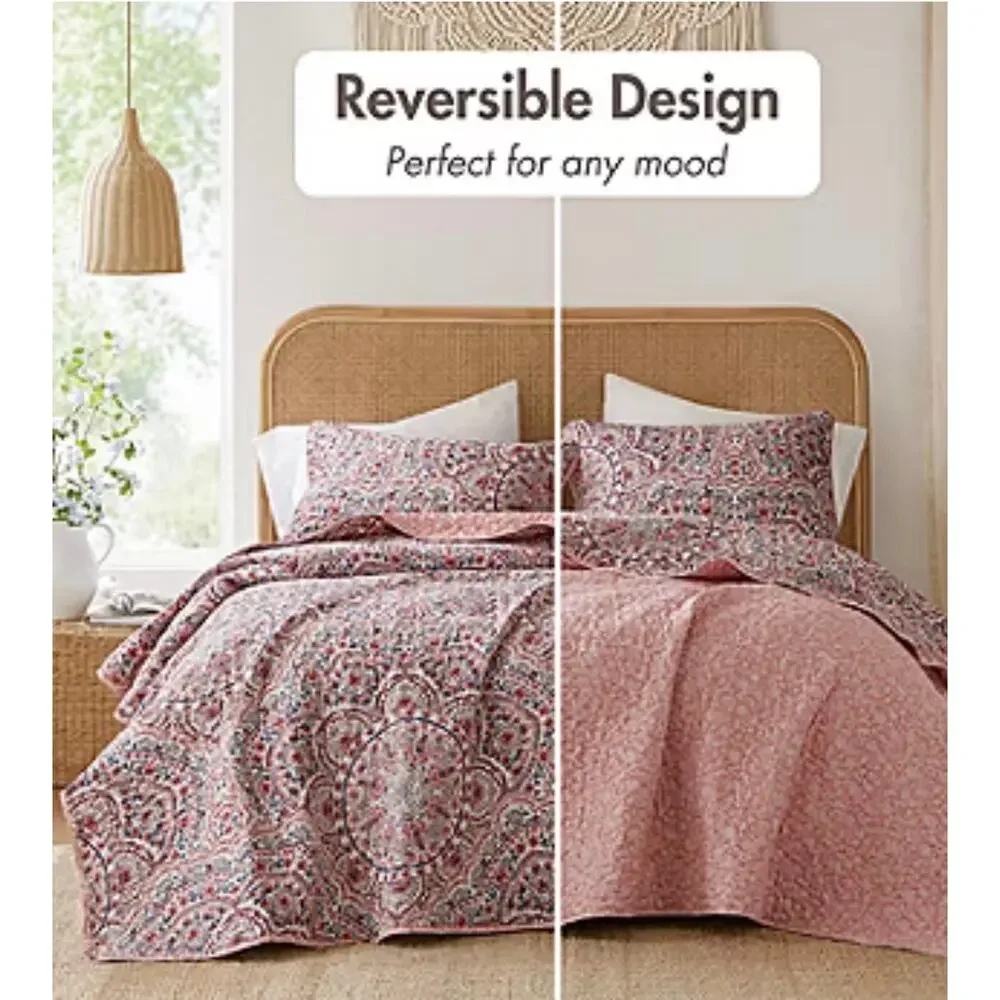 510 Design Valerie Boho Floral Reversible Quilt Set